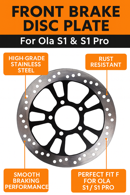 Front Brake Disc Plate Compatible for Ola S1 & Ola S1 Pro – High-Grade Alloy, Precision Fit, Rust-Resistant